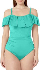 img 1 attached to Blanca Ruffled Bandeau Swimsuit Opulance Women's Clothing and Swimsuits & Cover Ups