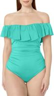 blanca ruffled bandeau swimsuit opulance women's clothing and swimsuits & cover ups logo