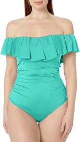 img 4 attached to Blanca Ruffled Bandeau Swimsuit Opulance Women's Clothing and Swimsuits & Cover Ups