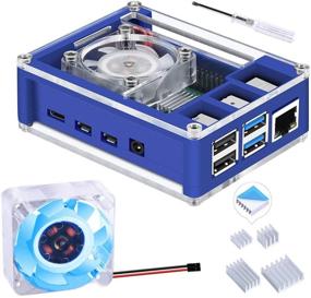img 4 attached to 💻 GeeekPi Raspberry Pi 4 Case with Fan, Heatsinks (Blue Backlight) - Ultimate Cooling Solution for Raspberry Pi 4 Model B