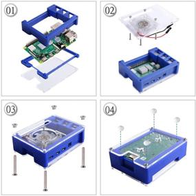 img 3 attached to 💻 GeeekPi Raspberry Pi 4 Case with Fan, Heatsinks (Blue Backlight) - Ultimate Cooling Solution for Raspberry Pi 4 Model B