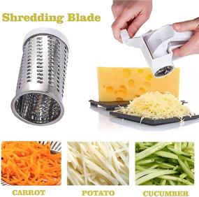 img 1 attached to 🧀 YFDSPSM Mini Stainless Steel Parmesan Cheese Grater - Hand-Operated Rotary Kitchen Tool for Grating Hard Cheese, Butter, and More