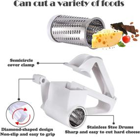 img 2 attached to 🧀 YFDSPSM Mini Stainless Steel Parmesan Cheese Grater - Hand-Operated Rotary Kitchen Tool for Grating Hard Cheese, Butter, and More