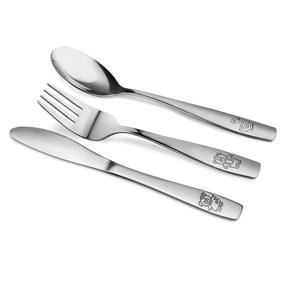 img 1 attached to 🍴 Complete Stainless Steel Kids Cutlery Set - Safe Flatware for Children and Toddlers - 24 Piece Silverware Includes Knives, Forks, Spoons - Perfect for Home and Preschools