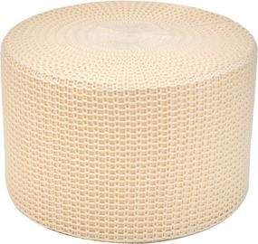 img 4 attached to AmazonBasics Memory Floor Ottoman Beige Furniture and Accent Furniture