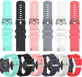 img 2 attached to Multicolor 6-Pack Soft Silicone Watch Straps for Michael Kors Access Gen 4 MKGO Smartwatch, Compatible with MKGO Band