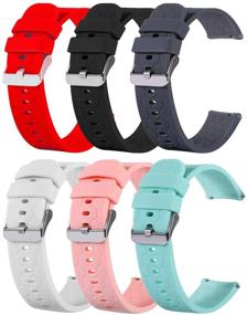 img 1 attached to Multicolor 6-Pack Soft Silicone Watch Straps for Michael Kors Access Gen 4 MKGO Smartwatch, Compatible with MKGO Band