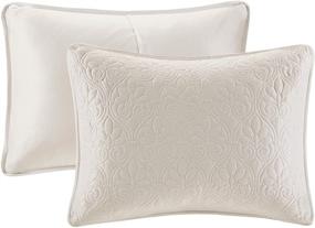 img 1 attached to Madison Park Quebec King Size Quilt Bedding Set - Ivory Damask: Luxurious 3 Piece Bed Quilt Coverlets for a Cozy & Elegant Bedroom - Soft Microfiber Material