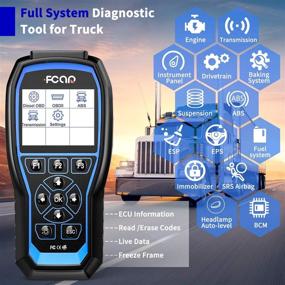 img 2 attached to 🚚 FCAR F507 Heavy Duty Truck Scanner, Dual-purpose Diagnostic Tool for Car & Truck, Comprehensive System Scan Tool for Vast Majority of Trucks, featuring ABS & Transmission Actuation Test for Wabco, Bendix, Allison, ZF