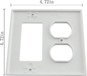 img 1 attached to Maxmoral Duplex Receptacle Outlet with Combination Switch - Standard Size 2 Gang Wall Plate, White