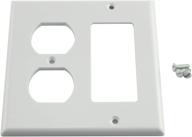 maxmoral duplex receptacle outlet with combination switch - standard size 2 gang wall plate, white logo
