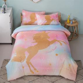 img 4 attached to Unicorn Comforter Twin Size Pillowcases