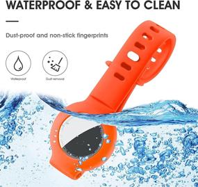 img 3 attached to VATI Protective Case Compatible With Airtag Silicone Band Bracelet GPS Kids Anti-Lost Airtags Dog Collars Tracker Wristband Strap (Electric Orange)