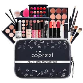 img 1 attached to 🎁 Joyeee All-in-One Makeup Gift Set: Complete Travel Makeup Kit for Teen Girls & Adults - Lipgloss, Lipstick, Concealer, Blushes, Powder, Eyeshadow Palette, Cosmetic Bundle #2