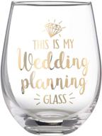 🍷 lillian rose wedding planning stemless wine glass: elegant clear glass, 1 count (pack of 1) logo