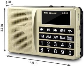 img 2 attached to 📻 Versatile All-Band Portable Radio with Exceptional Reception, Headset Output, AUX Input, MP3 and External Speaker Capabilities, TF Card Support, Auto-Station Storage, and Long-lasting Lithium Battery Power.