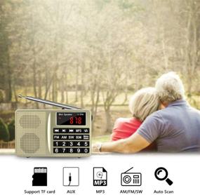 img 3 attached to 📻 Versatile All-Band Portable Radio with Exceptional Reception, Headset Output, AUX Input, MP3 and External Speaker Capabilities, TF Card Support, Auto-Station Storage, and Long-lasting Lithium Battery Power.