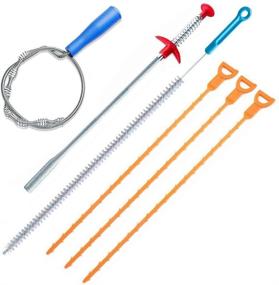 img 4 attached to 🚽 FOMMEN 6 Pack Clog Remover: Ultimate Drain Relief Auger Cleaner Tool for Bathroom Tub, Toilet, Clogged Drains, Sewers, Sink, and Kitchen