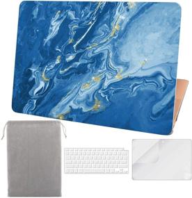 img 4 attached to Sykiila MacBook Air 13 Inch Case 2020/2019 A2179/A1932: 4-in-1 Hard Shell, Sleeve, Screen Protector, Keyboard Cover - Blue Quicksand