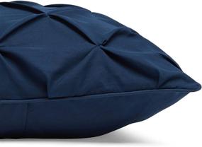 img 2 attached to 🛏️ Navy Blue Full/Queen Amazon Basics Pinch Pleat Down-Alternative Comforter Bedding Set