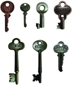 img 2 attached to 🗝️ Металлические словесные ключи Tim Holtz Idea-ology - набор из 7 штук, различных размеров, античные отделки, TH92680