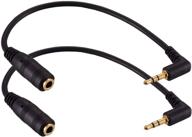 🌈 high-quality warmstor 2 pack gold plated 2.5mm male to 1/8 inch 3.5mm female stereo audio jack adapter cable – 90 degree right angle connector logo