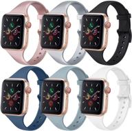 📱 [6 пар] тонкие узкие ремешки для apple watch 40 мм 38 мм, совместимые с iwatch se и series 6 5 4 3 2 1, идеально подходят для женщин и мужчин логотип