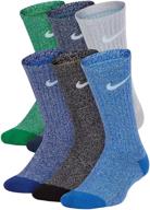 🧦 nike boys performance crew socks - 6 pair (medium, multicolor 3): enhance comfort and performance for active boys logo