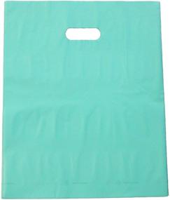 img 3 attached to 🛍️ 100pcs 12x15 2.5mil Extra Durable Merchandise Bags with Die Cut Handle - Frosted Finish with Anti-Stretch Technology - Ideal for Retail, Parties, Handouts and More by Best Choice (Aqua Blue)