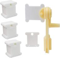 white cross-stitch thread holder: luckkyme 230 piece plastic floss bobbins with floss winder for craft diy embroidery floss organizer logo