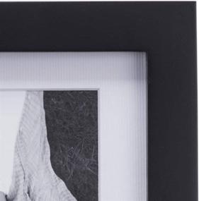 img 2 attached to 🖼️ Malden International Designs Matted Linear Classic Wood Picture Frame, Black (5x7-Inches - Affordable Option)