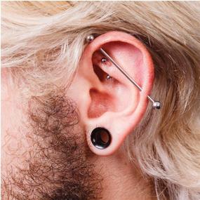 img 2 attached to 🔌 BodyJ4You 12-Piece Tunnels Screw Fit Plugs Set 6 Gauge to 14mm - Surgical Steel Ear Stretching Gauges Expander Pack