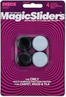 magic sliders l p 4225 4 pack round sliders, 7/8"-1" diameter, 1 pack, white and black logo