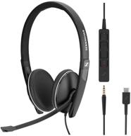 🎧 sennheiser sc 165 usb-c (508356) - double-sided (binaural) business headset, hd stereo sound, noise-cancelling mic, usb-c connector (black) logo