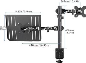 img 2 attached to 🖥️ Suptek Full Motion Computer Monitor and Laptop Riser Desk Mount Stand - Height Adjustable (400mm), Fits 13-27 inch Screens and up to 17 inch Notebooks, VESA 75/100, Holds up to 22lbs for Each (MD6432TP004WB)