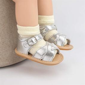 img 3 attached to Soft Summer Sandals for Infant Baby Girls and Boys: Flower Tassel Design, Anti Slip Rubber Sole, Outdoor Flats for Toddler First Walkers