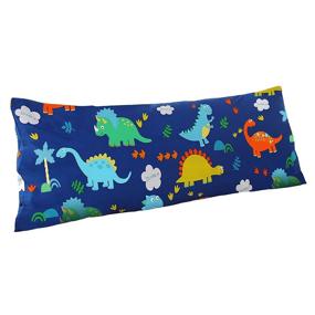 img 4 attached to 🦖 Cloele Microfiber Body Pillow Cover – Cartoon Dinosaur Design, Ultra Soft 20x54 inches, Hidden Zipper Pillowcase