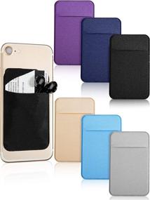 img 4 attached to 📱 Convenient Cell Phone Card Holders: 6-Piece Wallet Pouch Stickers for Smartphones