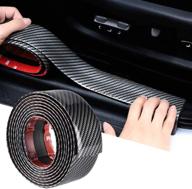 🚗 black car sticker: carbon fiber rubber door entry guards, scratch cover protector, paint threshold guard – car bumper & rear bumper guard for scratch protection strip logo