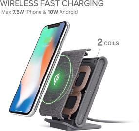 img 3 attached to 🔌 iOttie Ion Wireless Fast Charging Stand: Qi-Certified Charger for iPhone XS Max, iPhone XR, iPhone 8 Plus, Samsung S9, Note 9 - 7.5W for Apple, 10W for Samsung - Includes USB C Cable & AC Adapter - Ash