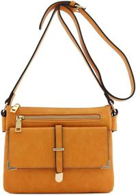 img 4 attached to 👜 Dual Compartment Flap Pocket Crossbody Bag: Versatile and Stylish Storage Solution