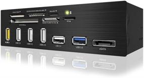 img 4 attached to Versatile EZDIY-FAB 5.25 inch USB 3.0 Multi-Card Reader with USB Charging Port - 6-Slot Card Reader, 4X USB 2.0, 1x eSATA | Ideal for Convenient File Transfer, USB-Charging & More!