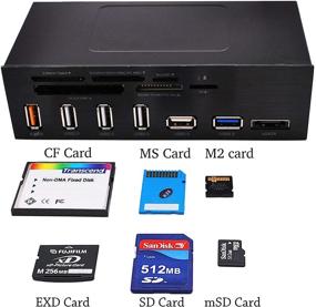 img 1 attached to Versatile EZDIY-FAB 5.25 inch USB 3.0 Multi-Card Reader with USB Charging Port - 6-Slot Card Reader, 4X USB 2.0, 1x eSATA | Ideal for Convenient File Transfer, USB-Charging & More!