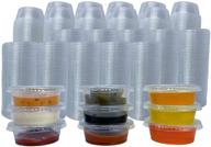 🥣 reli. condiment cups with lids, 1.5 oz (500 sets, bulk) disposable plastic portion cups for jello shots, sauces, condiments - 1 oz to 1.5 oz capacity (500 cups) logo