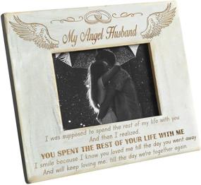 img 4 attached to 🖼️ K KENON Personalized Wood Picture Frame: Engraved Natural Frame for My Angel Husband - Always & Forever