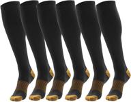 🧦 men's copper compression stockings - set of 3 black compression socks for enhanced performance and comfort, suitable for all sizes logo