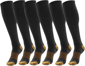 img 3 attached to 🧦 Men's Copper Compression Stockings - Set of 3 Black Compression Socks for Enhanced Performance and Comfort, Suitable for All Sizes