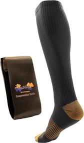 img 2 attached to 🧦 Men's Copper Compression Stockings - Set of 3 Black Compression Socks for Enhanced Performance and Comfort, Suitable for All Sizes