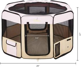 img 1 attached to Zampa Portable Foldable Pet Playpen Exercise Pen Kennel: Ideal for Large Dogs, Small Puppies, and Cats, with Carrying Case - Indoor/Outdoor Use and Water Resistant