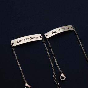 img 1 attached to Huiuy Set of 2 Stainless Steel Big Sis Lil Sis Necklaces - Matching Jigsaw Puzzle Pendant Gift for Sisters & Friends